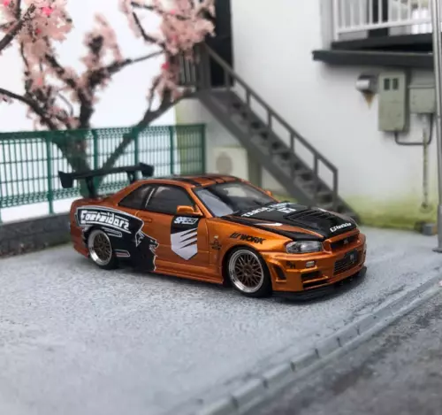 TimeMicro1:64 Nissan Gtr34 Open Limited Edition gold orange Automodell - Bild 12 von 13