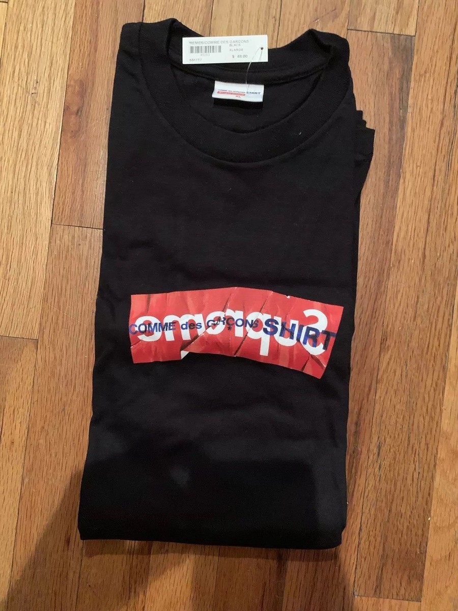 SUPREME COMME DES GARCONS BOX LOGO SIZE XL SS17 DEADSTOCK WITH TAG