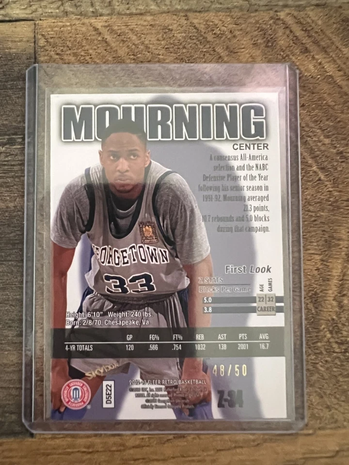 2012-13 Fleer Ultra Z-Force Z-34 Georgetown Alonzo Mourning /50 - Imagem 2 de 4