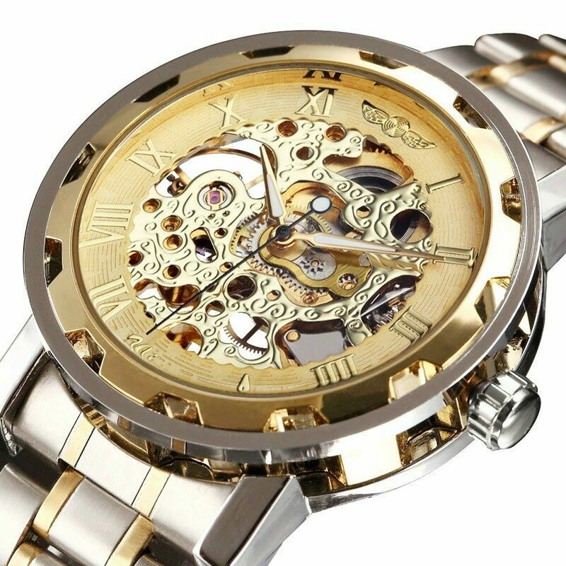 WINNER Transparent Men's Mechanical Hand Winding Skeleton