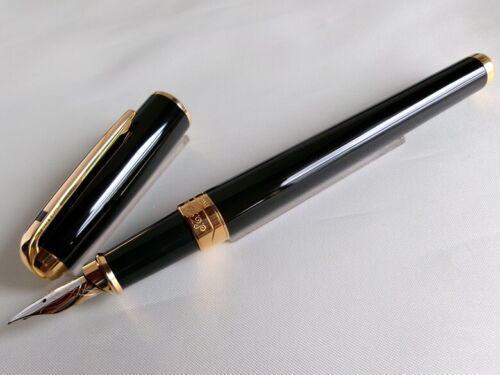 S.T. Dupont Olympio Fountain Pen 18K F Nib Name Carved - Picture 1 of 13
