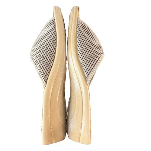 Fly Flot Sandals Womens US 7.5 EU 38 Tan Anatomic Wedge Slide Comfort Shoes - Picture 7 of 15