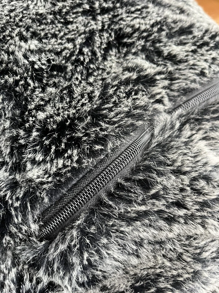 Sitzsack PUSHBAG grau schwarz BAG500 Kunstfell Fellimitat Fell Flokati XXL  - Bild 4 von 4