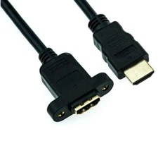 Durable HDMI 1.4 Male to Female Host Case Panel Mount Screw Cable Cord 50cm A247