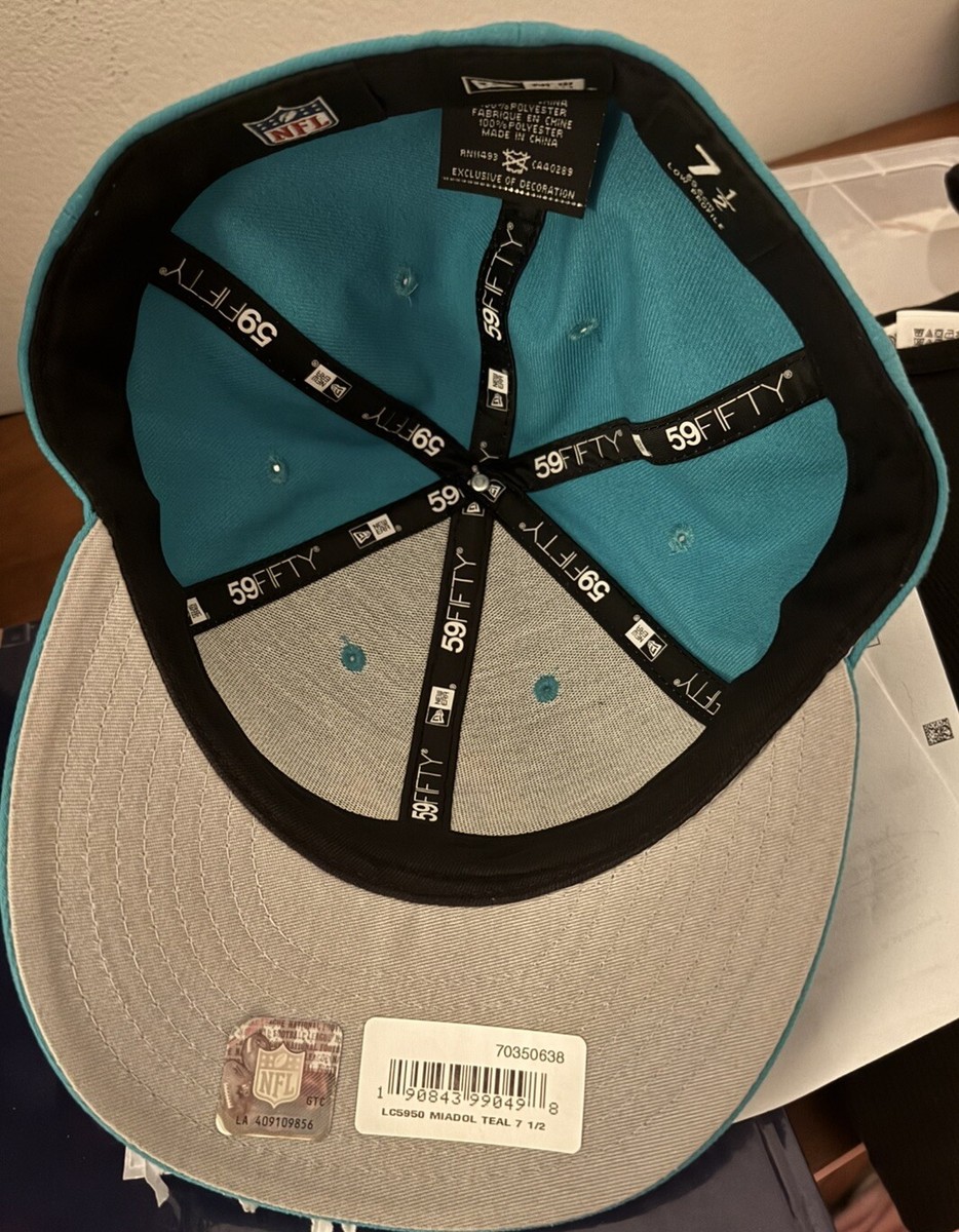 NFL Miami Dolphins New Era 59Fifty Fitted Hat Cap Teal Men's 7 1/2