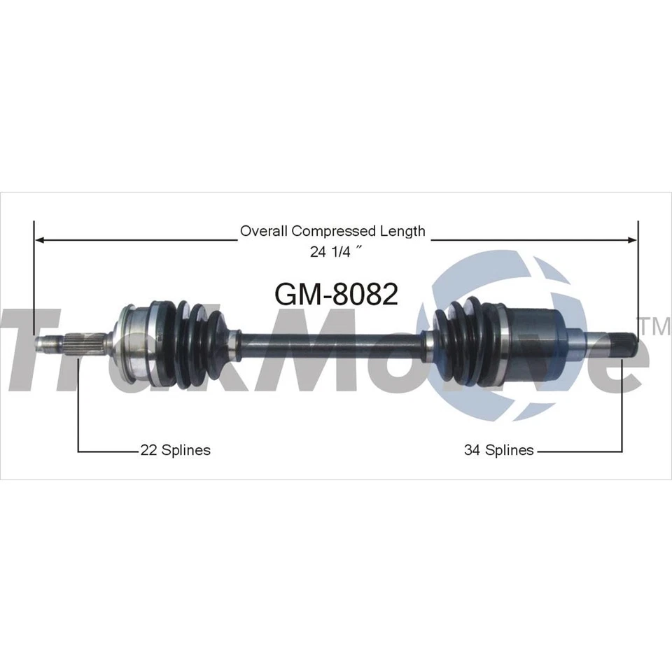 TrakMotive Front CV Axle Shaft Assembly Fits 1990 1991 1992 1993 Geo Storm - Image 3 of 3