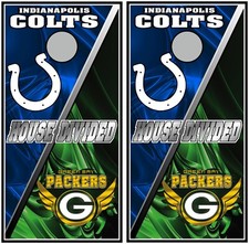 colts green bay house divided 0200 cornhole board vinyl wraps