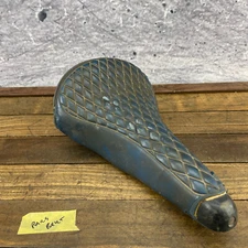 Rampar BMX Seat Blue Padded Quilted BENT Raleigh OG 70s 80s Old School BMX