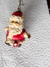 Santa Carrying Bag of Toys Christmas Ornament 2" Tall