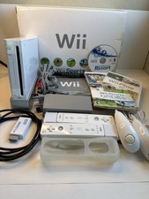 Nintendo Wii RVL-001 Console Bundle w/Wii Sports/Resort/Play, HDMI Adapter More 