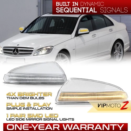 Sequential LED Side Mirror Signal Light For 08-09 Benz C Class 09-10 ML GL Class