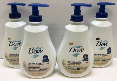 Dove Baby Derma Care, Soothing Wash, Tear Free, Colloidal oatmeal, 13oz, 4 Pack