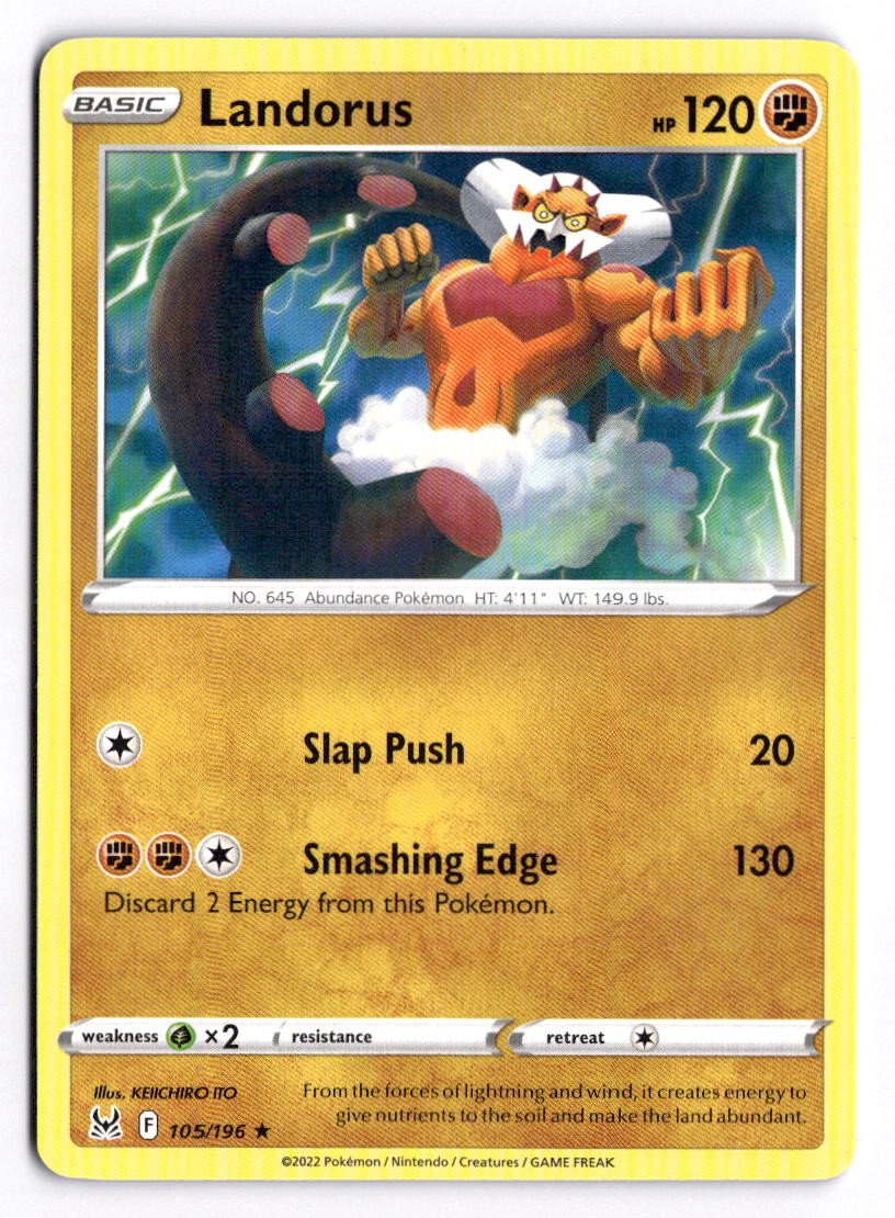 Landorus 105 Rare Pokemon Lost Origin 196