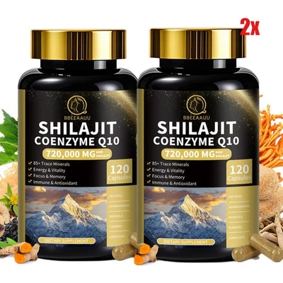 BBEEAAUU 2x120 Kapseln Shilajit Kapseln Algenkapseln Shilajit Sea Moss Multivitamin Combo