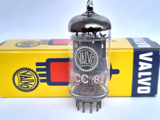 ECC82 / 12AU7  tube  TELEFUNKEN / VALVO  - ribbed plates  -  ECC 82  -  1950s