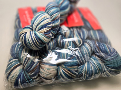 Bag of 5 Mananga - Handpainted Superwash Worsted -  6K11 Snowfall