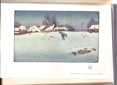 1910 Allen William Seaby Snow Scene Lithograph