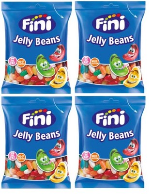 4x Fini Beans Candy 85g Fruit Flavor Jelly Beans Chewy Sweets Snack Treat Bag