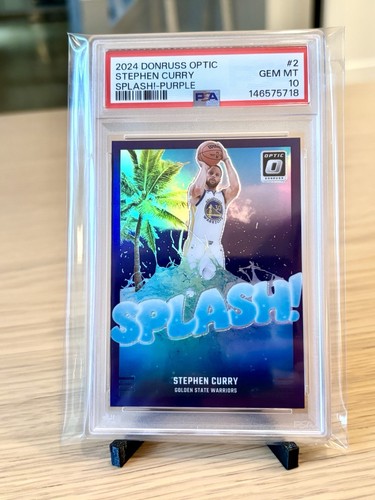 2024-25 Panini Donruss Optic - Splash! Stephen Curry #2 Purple Prizm PSA 10
