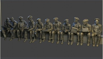 Lunch Atop a Skyscraper Diorama 1:16 unbemalt High Detail Resin Modell Figuren