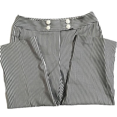 Chicos Petite Crop Pants Size 0.5 (US 6)  Navy White Stripe Sailor Style