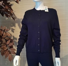 M & S   Crew Neck Button Up Cardigan   Size 14   Navy  New With Tag   RRP £20.00
