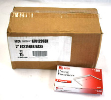 15 Box Case 2" Capacity Prong Fastener Bases 2-3/4" Centers 100 Bases/Box 12993