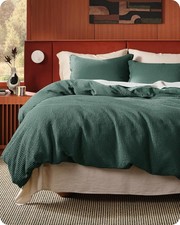 Cotton Duvet Cover King 100 Cotton Waffle Weave Forest Green Duvet Cover King