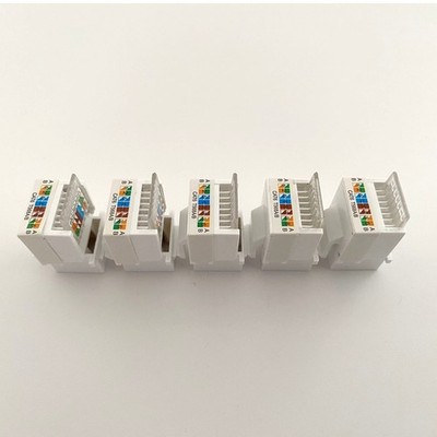 5-Pack Slim Profile CAT6 RJ45 Keystone Jack with Keystone Punch Down Stand
