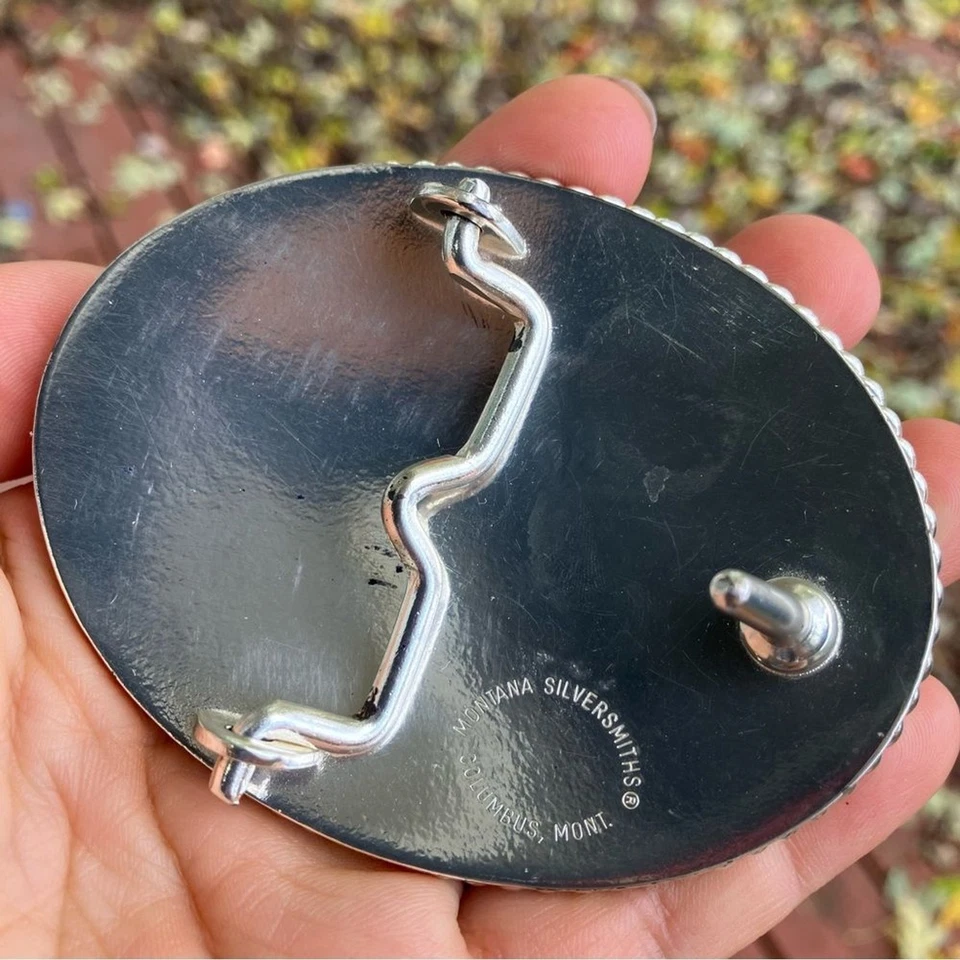 Montana Platería Plata Oro Corazón Rosa Floral Filagree Western Hebilla de Cinturón Foto 2 de 4