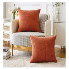 MIULEE Pack of 2 Couch Throw Pillow Covers 18x18 Inch Fall Soft Burnt Orange...