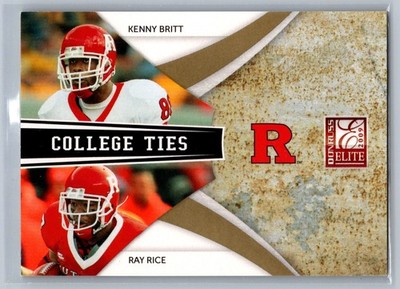 2009 Donruss Elite #25 Kenny Britt / Ray Rice College Ties Combos Gold #/399