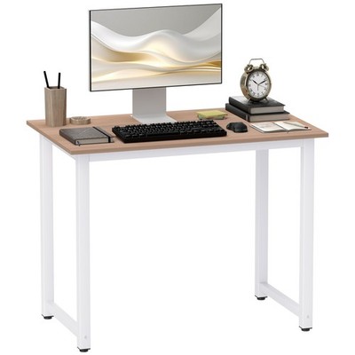 Computertisch weiß 100x60x76cm Spanplattenplatte Stahlgestell minimal StudioUK