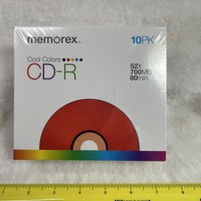 Memories Cool Color  s CD-R Jewel Cases 10-Pack Blank CDs 700MB 80min