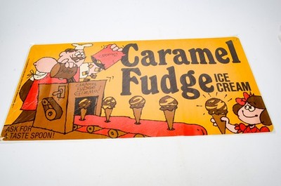 Baskin-Robbins Caramel Fudge Ice Cream Poster 1979 Vintage READ Laminated