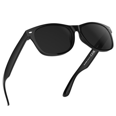 MAXJULI Polarized Sunglasses for Big Wide Heads Men TR90 X-Large, Black/Grey