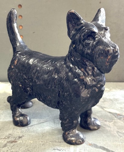 Vintage Cast Iron Scottie Dog Door Stop Scotty Very Heavy