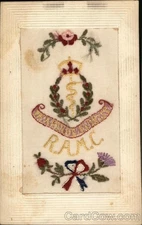 WWI Embroidered Silk R.A.M.C. Antique Original Vintage Postcard