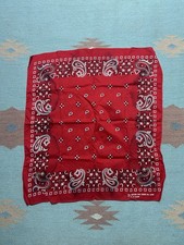 Vintage fast color bandana handkerchief cotton red paisley workwear made in USA