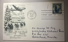 1949 Airmail soaring eagle 4c post card rate Sc C48 FDC with Artmaster cachet