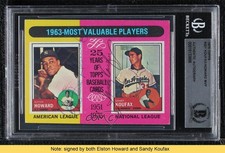 BAS 1975 Topps Sandy Koufax Elston Howard #201 BGS Authentic Auto HOF READ n8a