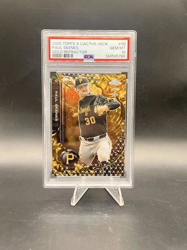 2025 Topps x Cactus Jack Paul Skenes Gold Refractor 30/50 Jersey # Psa 10 Pop 4
