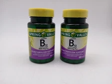 Spring Valley Vitamin B12 500mcg – 2 Pack (100 Tablets Each) | Energy & Metaboli