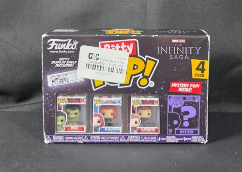 Funko Bitty Pop! 4 Pack Marvel Infinity Saga Hulk Black Widow Hawkeye Mystery