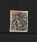 US Revenues: Taxpaid Tobacco Stamp Springer #TF2; ½ oz Class 32c 1868 Issue Used
