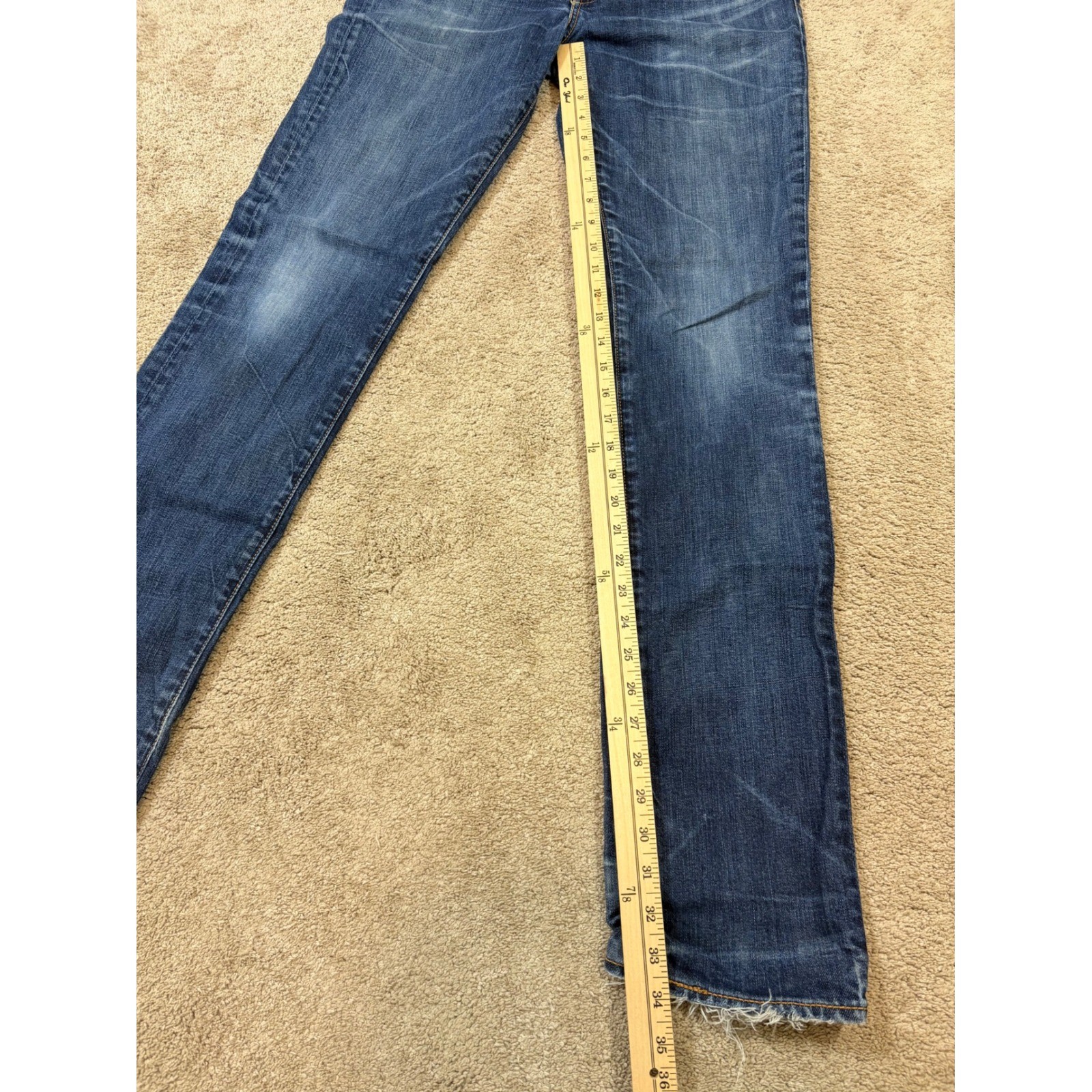 Levi's 511 Slim Fit Jeans Mens Blue Wash Denim Distressed Size 34x34 READ thumbnail 5