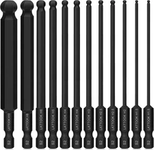 Ball End Hex Head Allen Wrench Bit Set Magnetic S2 Steel 12 Piece
