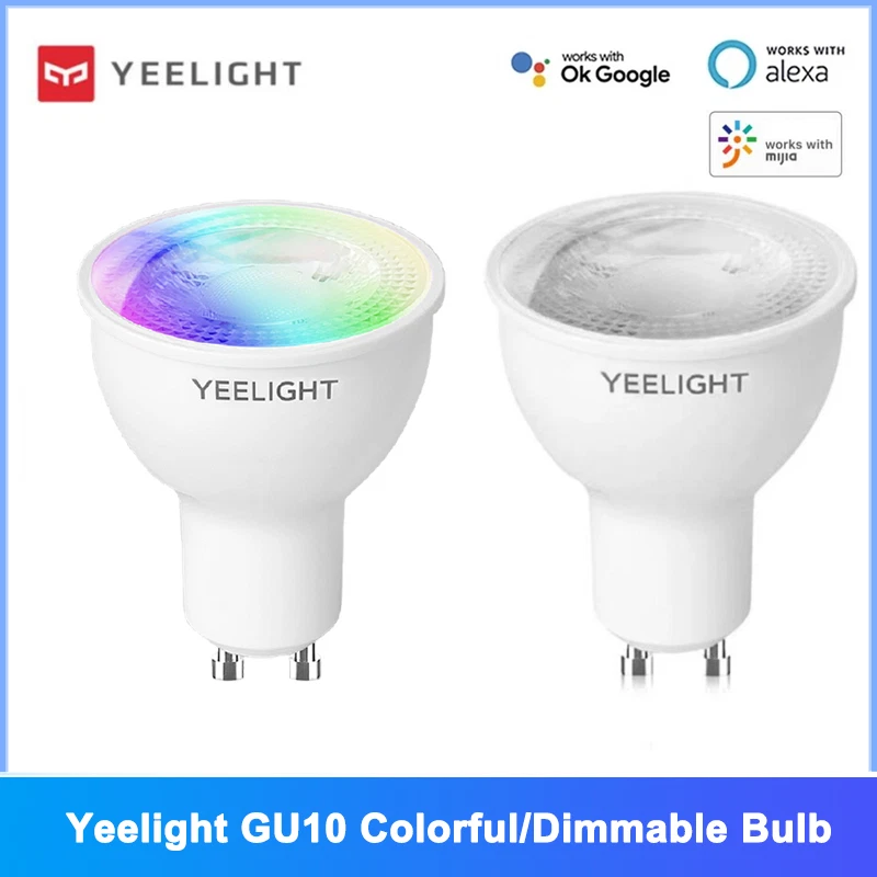 Yeelight Smart LED GU10 Light Bulb RGB Colorful Dimmable White APP Control 350LM