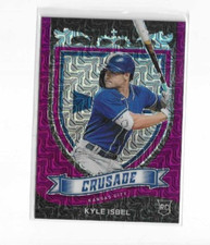 2021 Panini Chronicles Crusade Purple Mojo Kyle Isbel #24 #'d 06/99 Royals