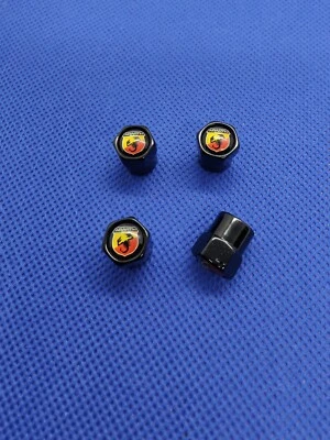 4 bouchon de valve noir logo fiat Abarth - Photo 1/3